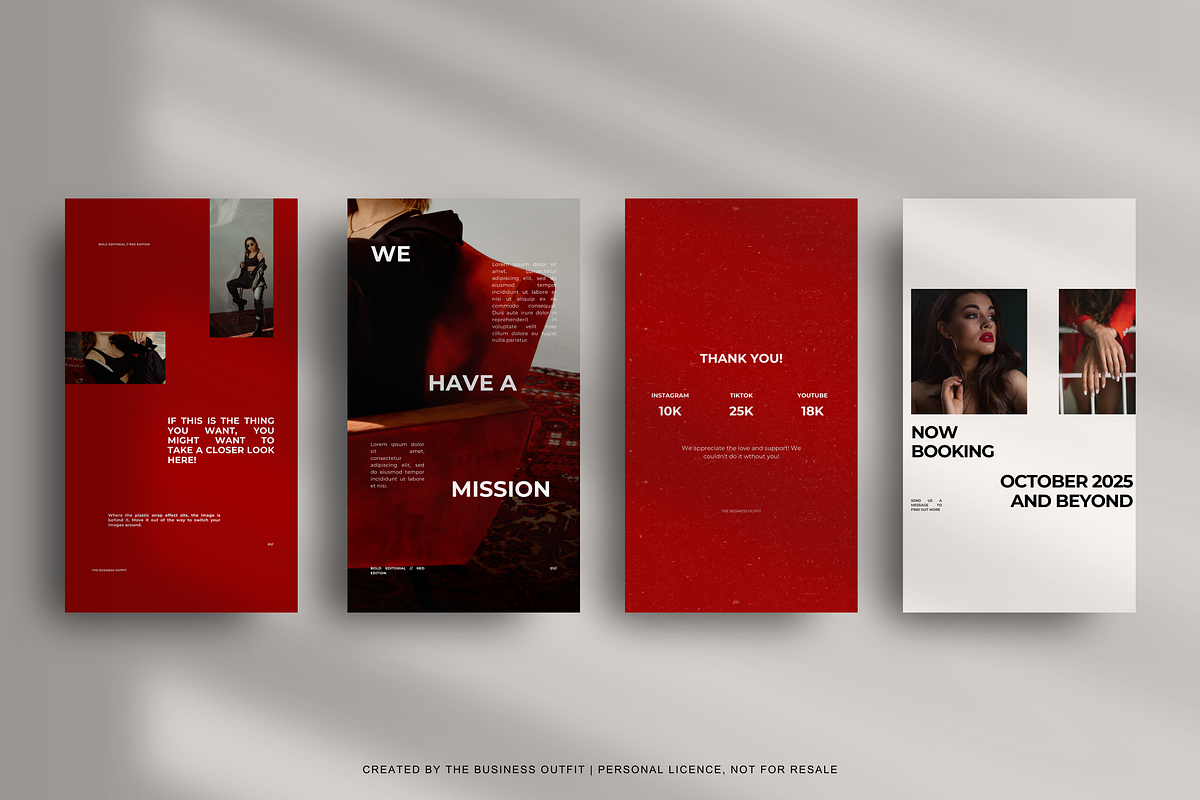 CANVA Bold Red Insta Posts & Stories, a Social Media Template by thebusinessoutfit (Photo 13 of 28)