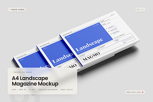 A4 Landscape Magazine Mockup
