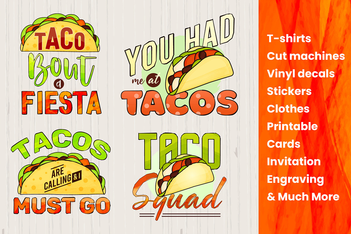 Tacos Quote Watercolor Illustration, an Illustration by thefutive (Photo 2 of 2)