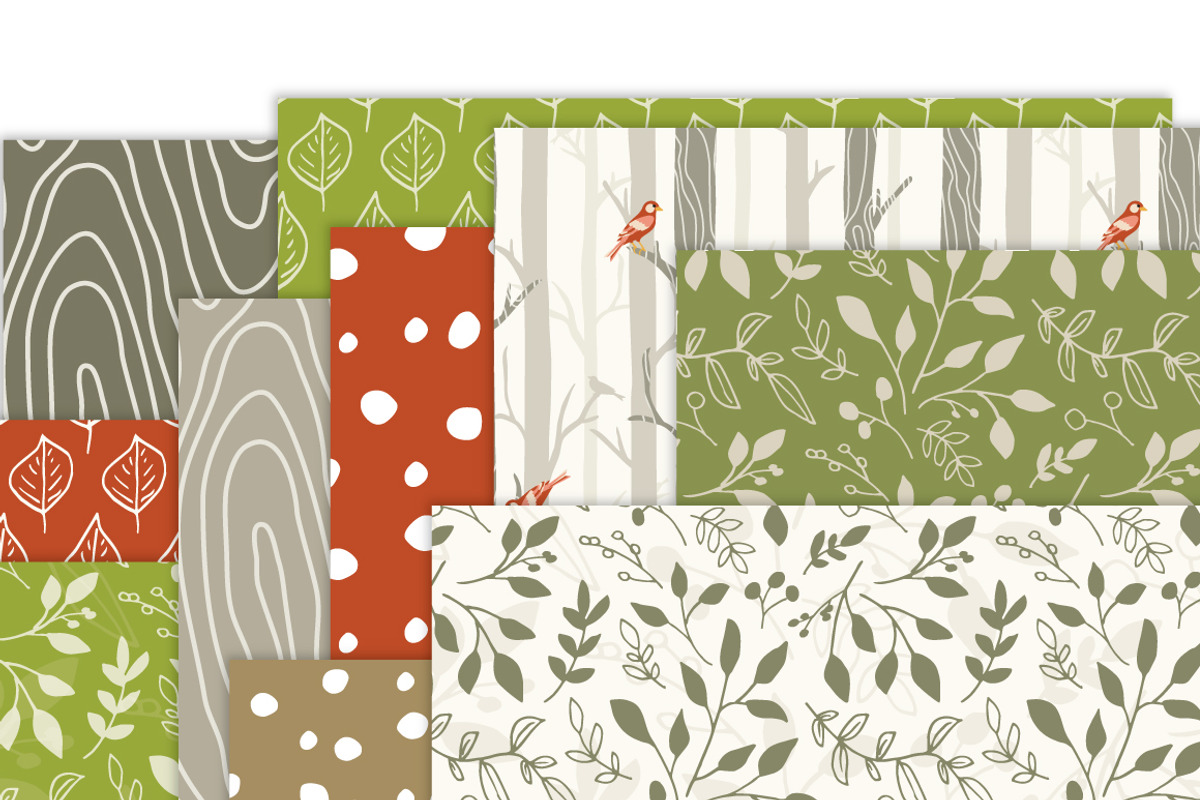Woodland - Seamless Pattern Papers preview 3