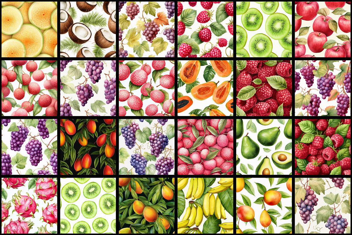 Watercolor Fruits Seamless Pattern, a Pattern Graphic by Forhadx5 (Photo 6 of 7)