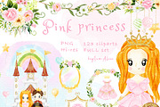 Pink baby princess clipart, a Decorative Illustration by heyiamalice (Thumbnail 1 of 13)