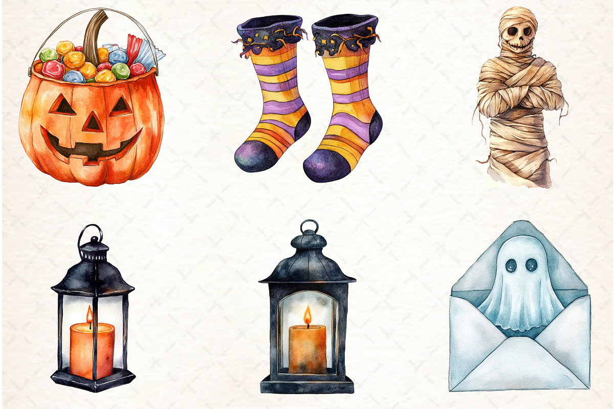 Vintage Creepy Halloween Clipart, an Illustration by Libby Wishes (Photo 3 of 7)