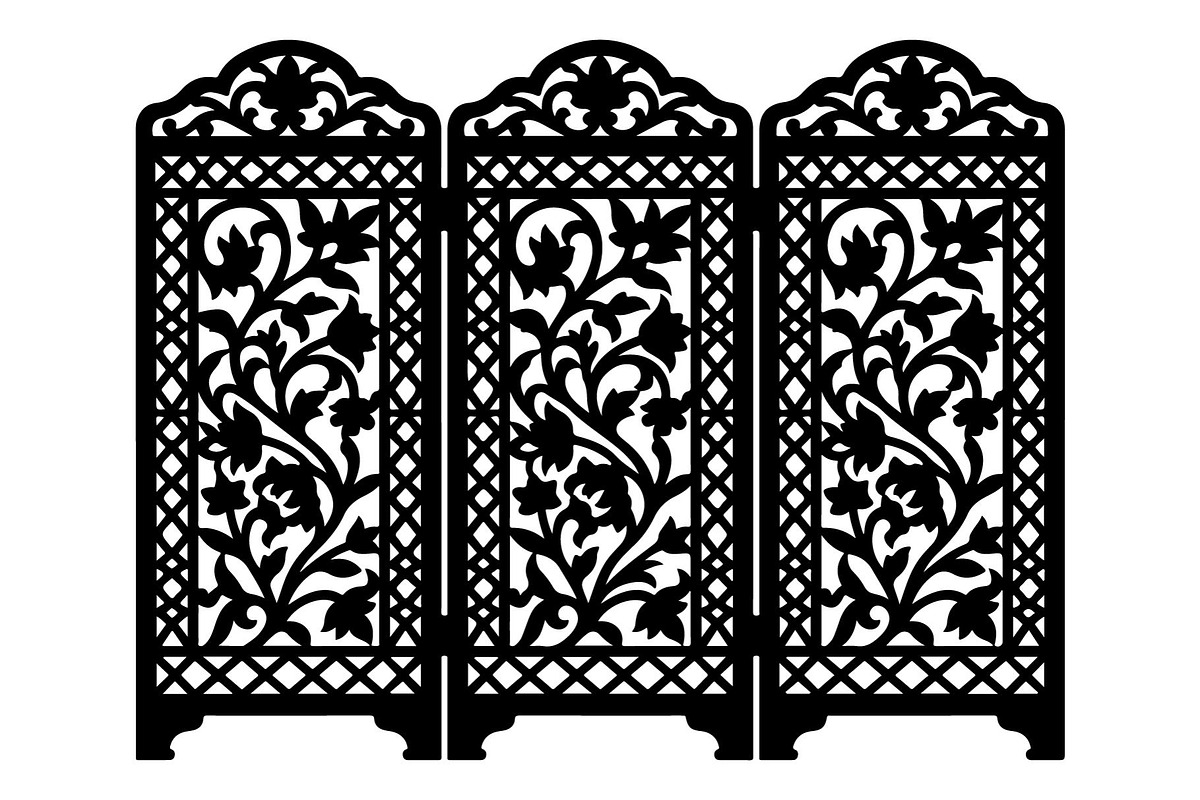 Ornamental Folding Screen Silhouette, an Object Graphic by hafijul (Photo 2 of 4)