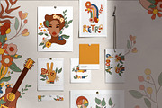 POSITIVE RETRO, BOHO GROOVY CLIPART, a Decorative Illustration by Usis (Thumbnail 11 of 20)