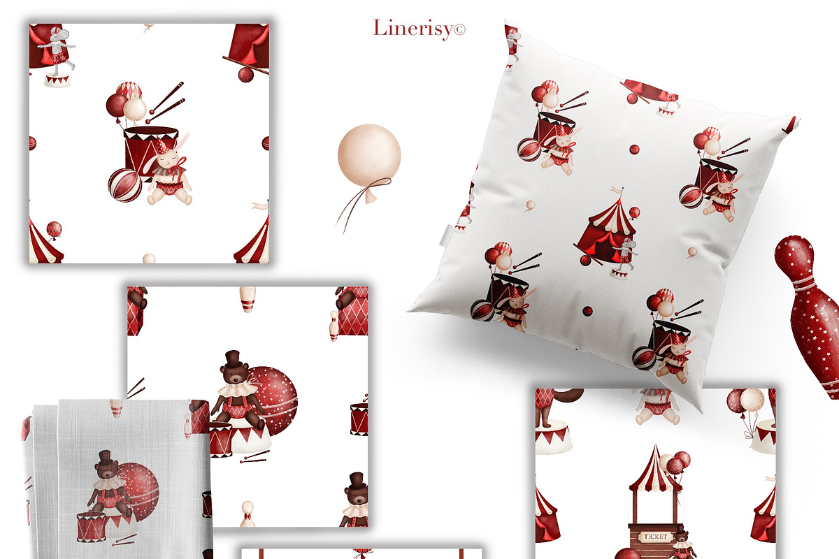 Circus- baby graphic collection, an Animal Illustration by Linerisyart (Photo 5 of 14)