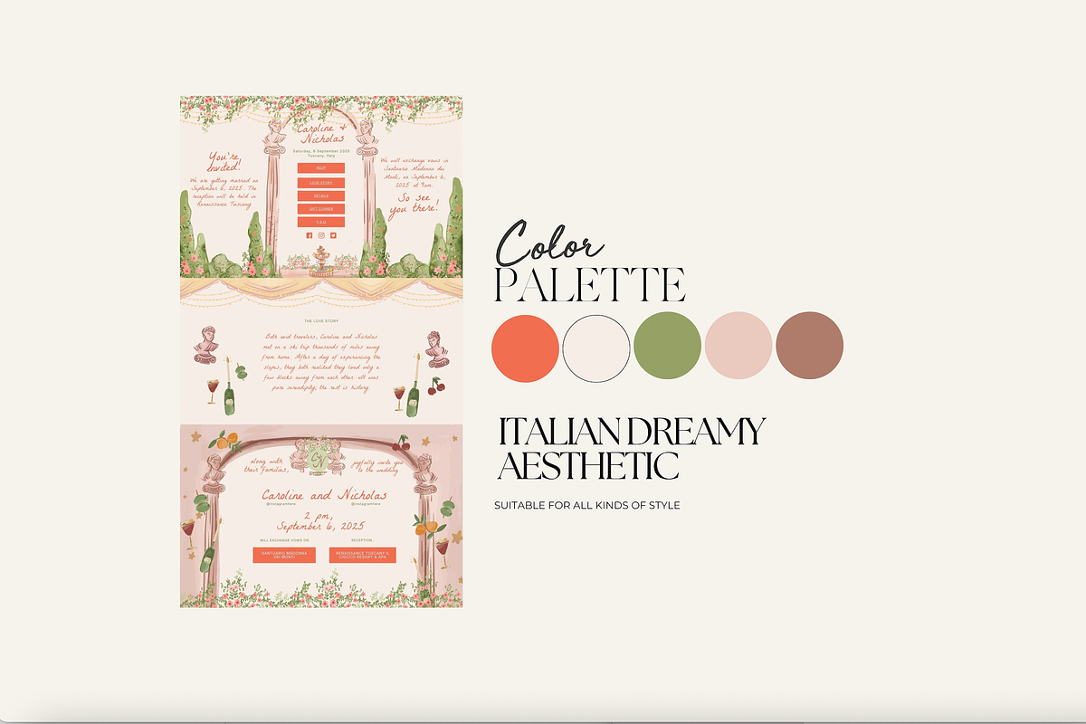 Hand-drawn Wedding Website Canva, a Landing Page Template by Ivyandpalette (Photo 2 of 6)