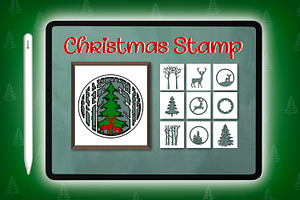 Design Card Template Christmas Brush