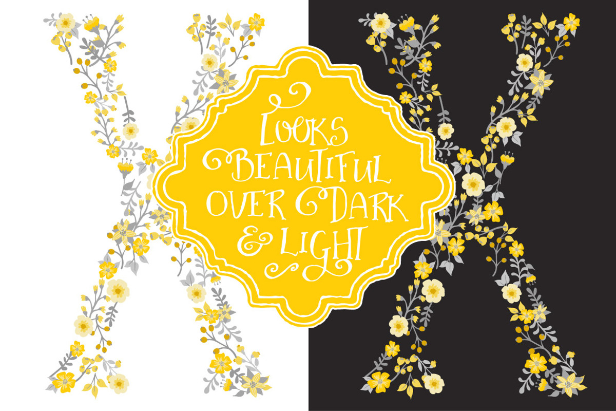 Sunshine Yellow Floral Alphabet, an Illustration by Amanda Ilkov (Photo 3 of 5)
