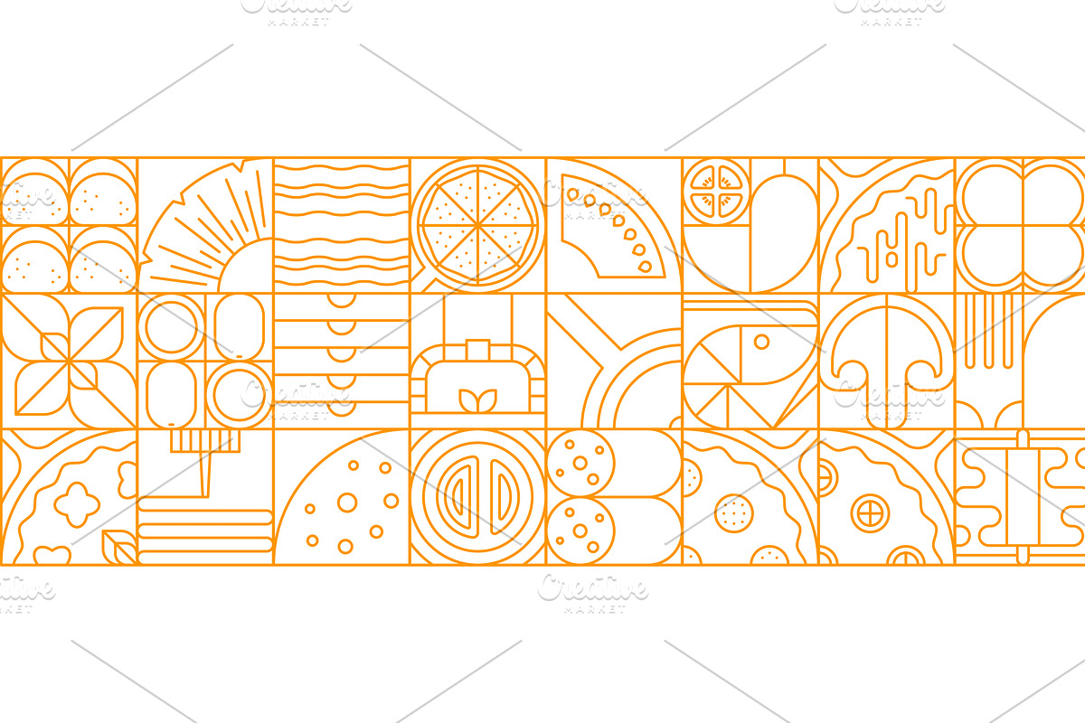 Abstract geometric pizza pattern, a Food Illustration by Vector Tradition