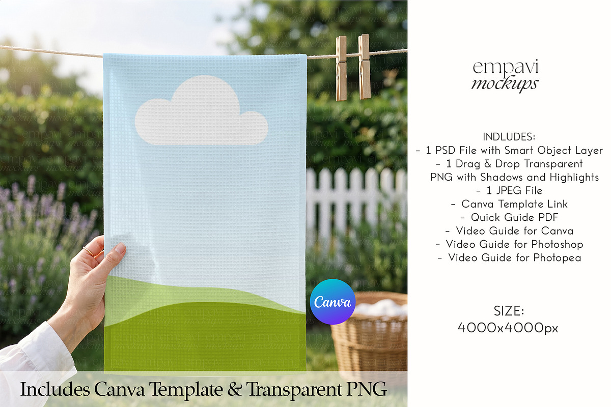 Microfiber Tea Towel Mockup, a Household Mockup by EmpaviMockups (Photo 3 of 6)