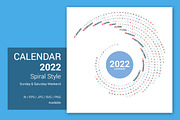 Calendar 2022 round spiral, a Stationery Template by WORAKAMON Design Studio (Thumbnail 1 of 3)