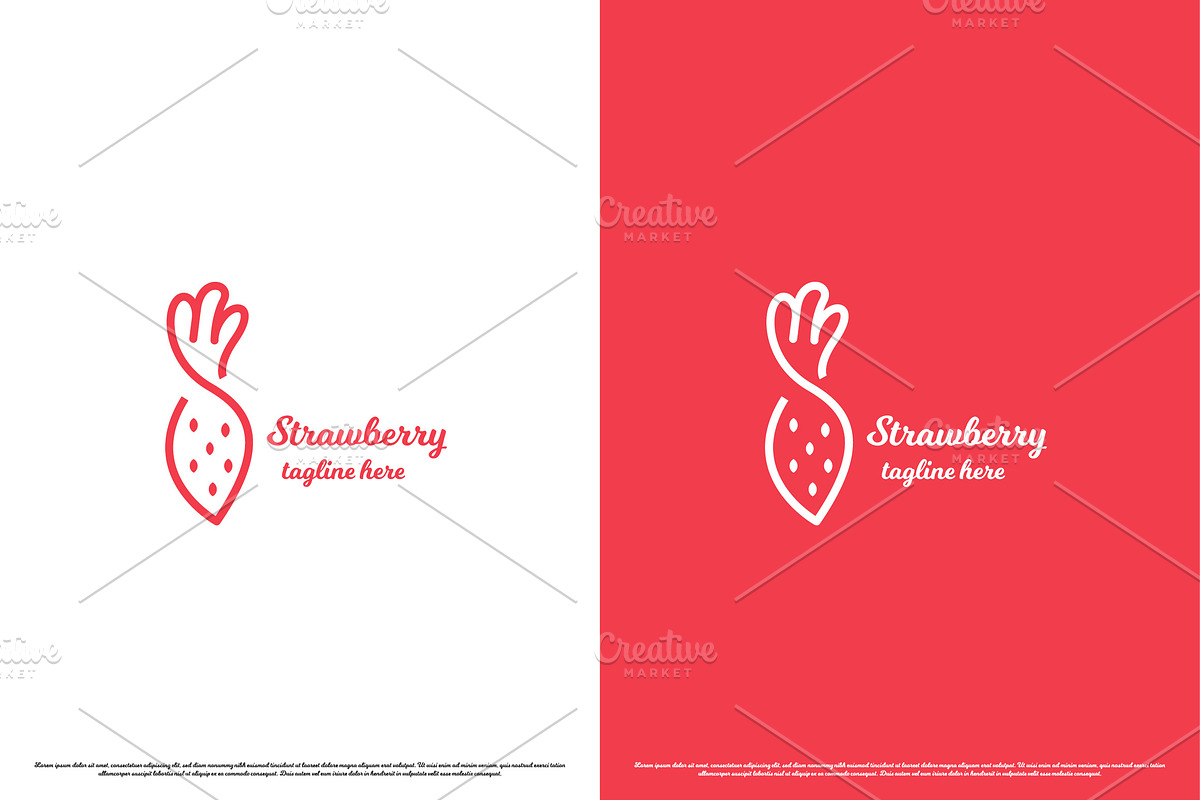 Strawberry Minimalist Logo Design, a Branding & Logo Template by Morvana Crew