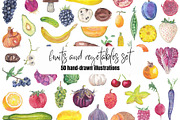 Fruits & Vegetables Hand-drawn set, a Food Illustration by Visual Animal (Thumbnail 1 of 3)
