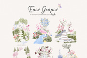 Eden Garden: Watercolor Clipart, an Object Graphic by Purple (Thumbnail 5 of 11)