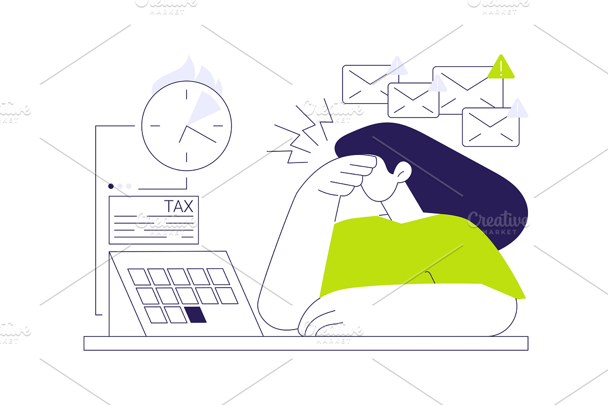 Tax deadline abstract concept vector, a Finance Illustration by Visual Generation
