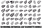 Botanical Leaf Silhouette Bundle, an Illustration by Creativeshirt (Thumbnail 1 of 51)