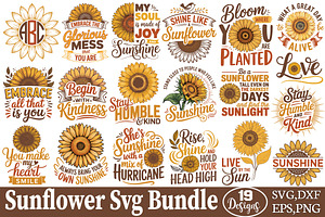 Sunflower Svg Bundle, an Object Graphic by DollarSmart
