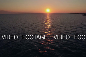 Aerial seascape at sunset