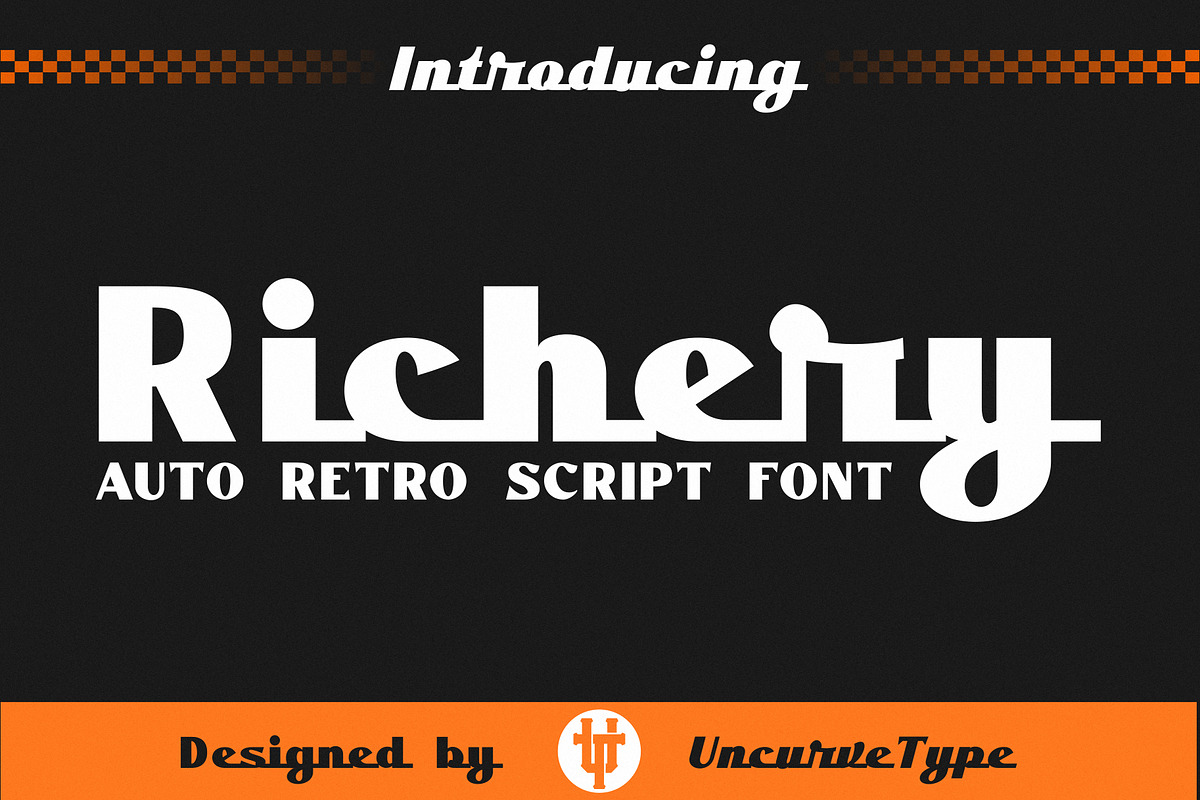 Richery Retro Script, a Script Font by uncurve (Photo 1 of 9)