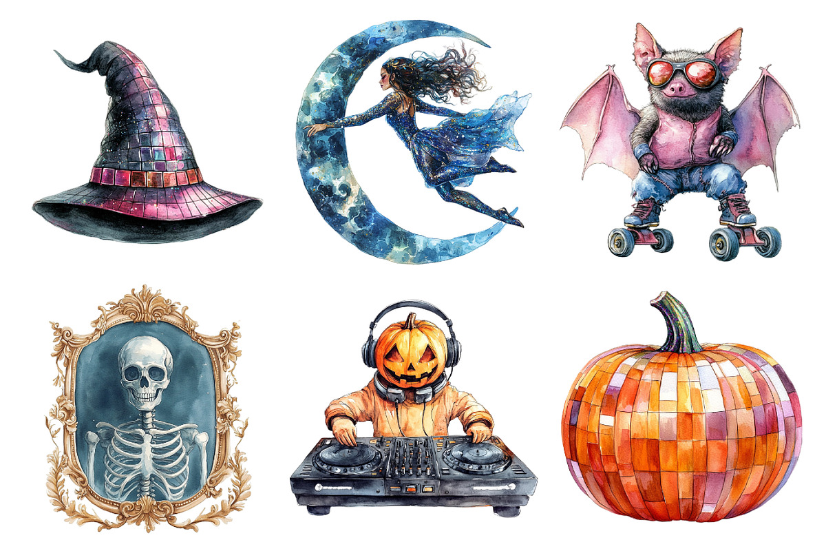 Disco Halloween Clipart PNG, an Illustration by Daily.Designs (Photo 3 of 5)
