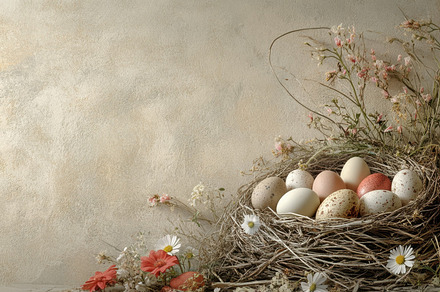 Easter eggs in a nest, a Photo by Beautiful things