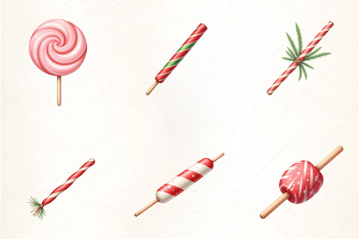 Holiday Candy Stick Clipar, an Illustration by CrexoraLab (Photo 4 of 5)