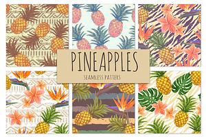 Bright Pineapples Patterns Set