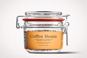 Small Coffee Glass Jar Mockup