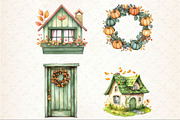Green Autumn Cottage Clipart, an Illustration by Rose Art (Thumbnail 3 of 4)