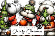 Funny Quirky Christmas Clipart, an Illustration by CreationArt (Thumbnail 1 of 5)