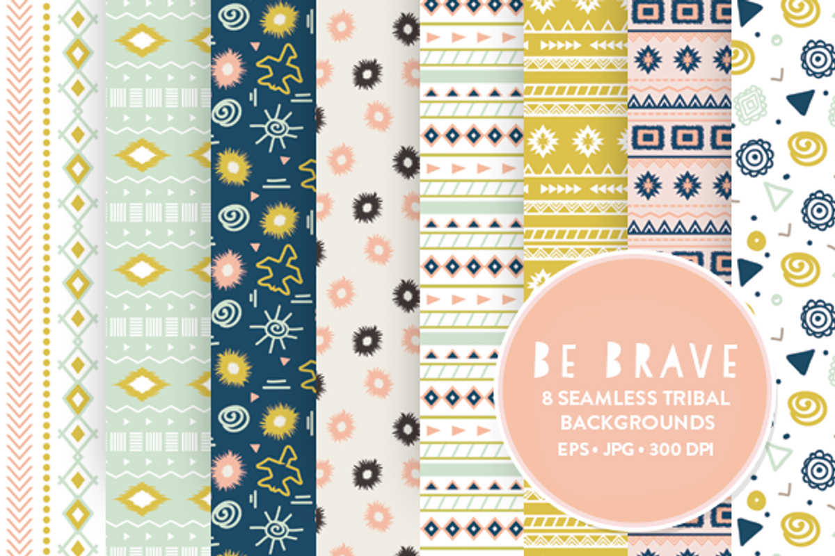 8 Seamless Tribal Patterns Design