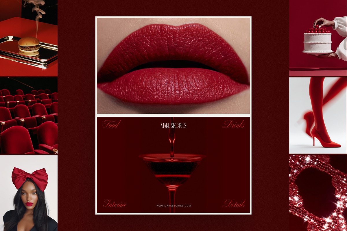 Bold Moody Red Aesthetic Stock Image, a Beauty & Fashion Photo by Make Stories Studio (Photo 6 of 8)