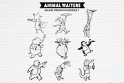 Funny Animal Waiters Bundle, an Animal Illustration by Guavanaboy (Thumbnail 1 of 3)