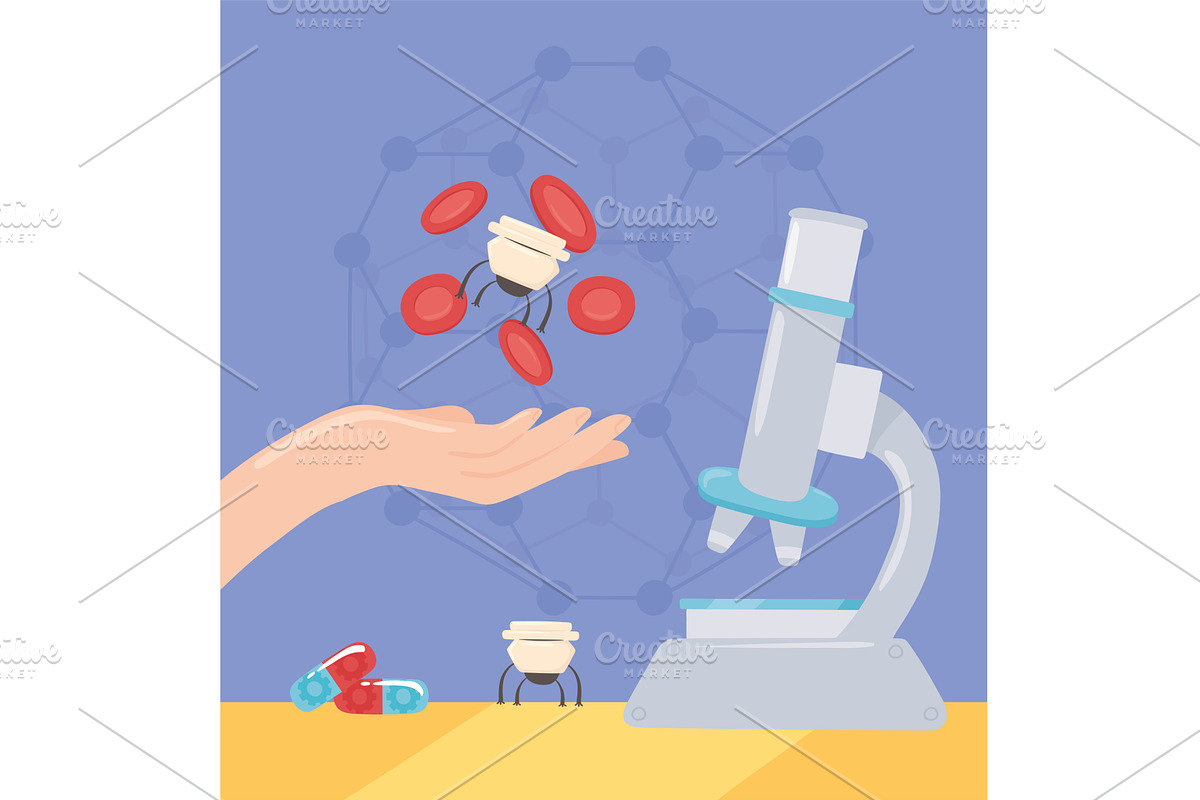nanotechnology laboratory nanobot, an Illustration by studiogstock