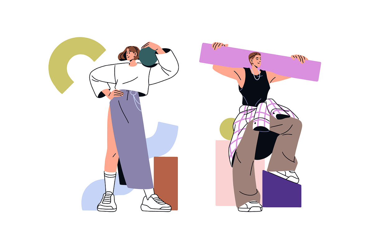 People with geometric figures set, a Person Illustration by PaperTrident (Photo 2 of 5)