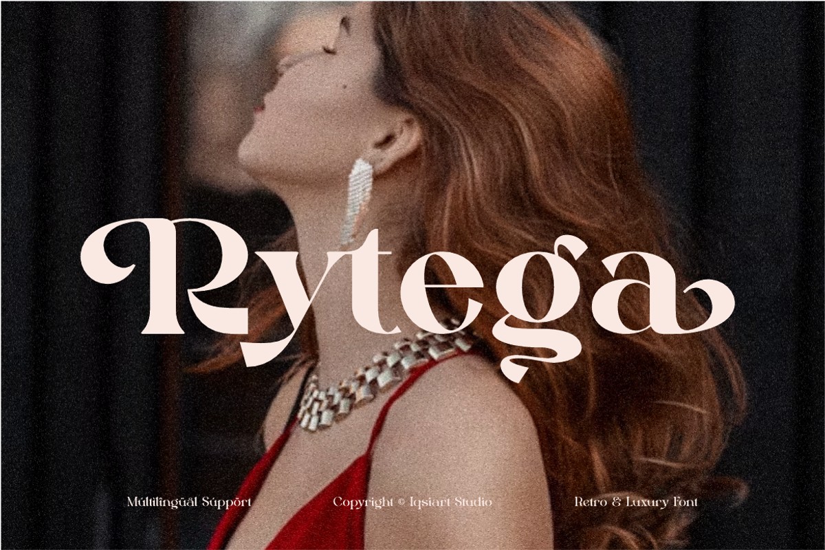 Rytega - Luxury Retro Font, a Serif Font by Iqsiart Studio (Photo 1 of 15)