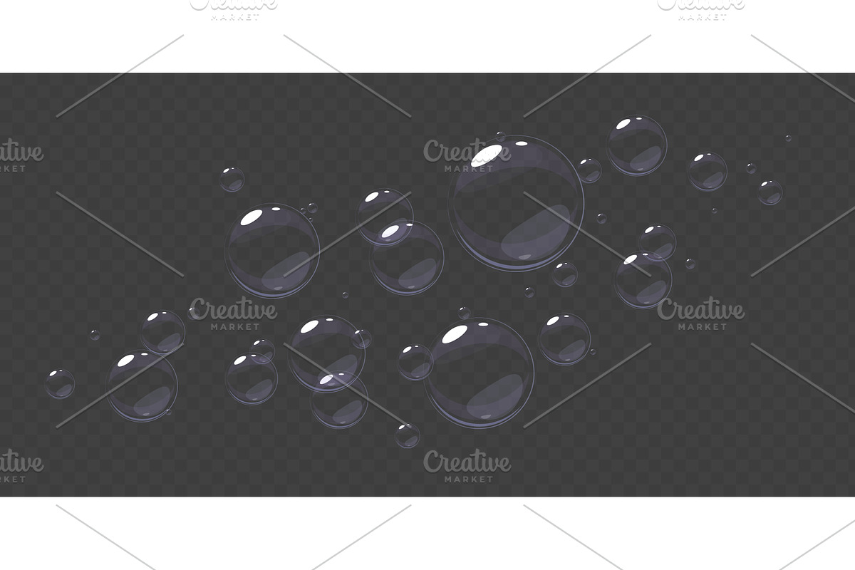 Flying soapy bubbles from soap or, an Object Illustration by Vectorbuum