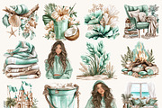 Watercolor Summer Beach Clipart, a Seasonal Illustration by BusyDaydesign (Thumbnail 2 of 9)