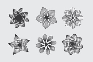 Linocut look flowers in black, an Illustration by Toufiqul