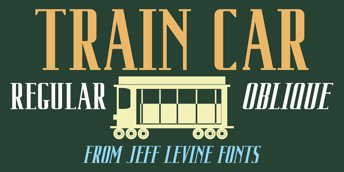 Train Car JNL, a Serif Font by Jeff Levine Fonts (Photo 1 of 5)