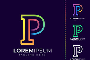 Initial letter p logo design
