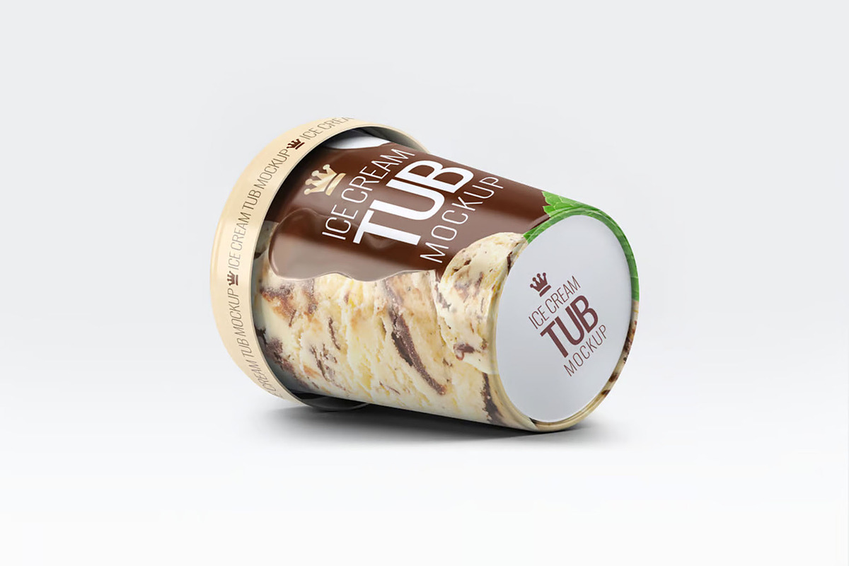 Ice Cream Tub Mockup, a Packaging Mockup by Hubzway (Photo 6 of 7)