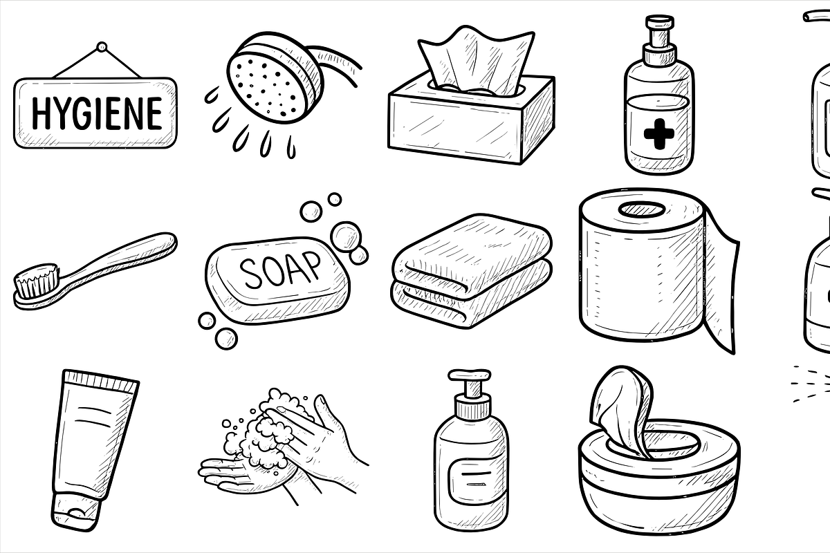 Hygiene Icon Set, an Object Graphic by nikagraphic
