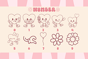 Retro Heart Font + Clipart, a Handwritten Font by Babymimiart (Thumbnail 6 of 7)