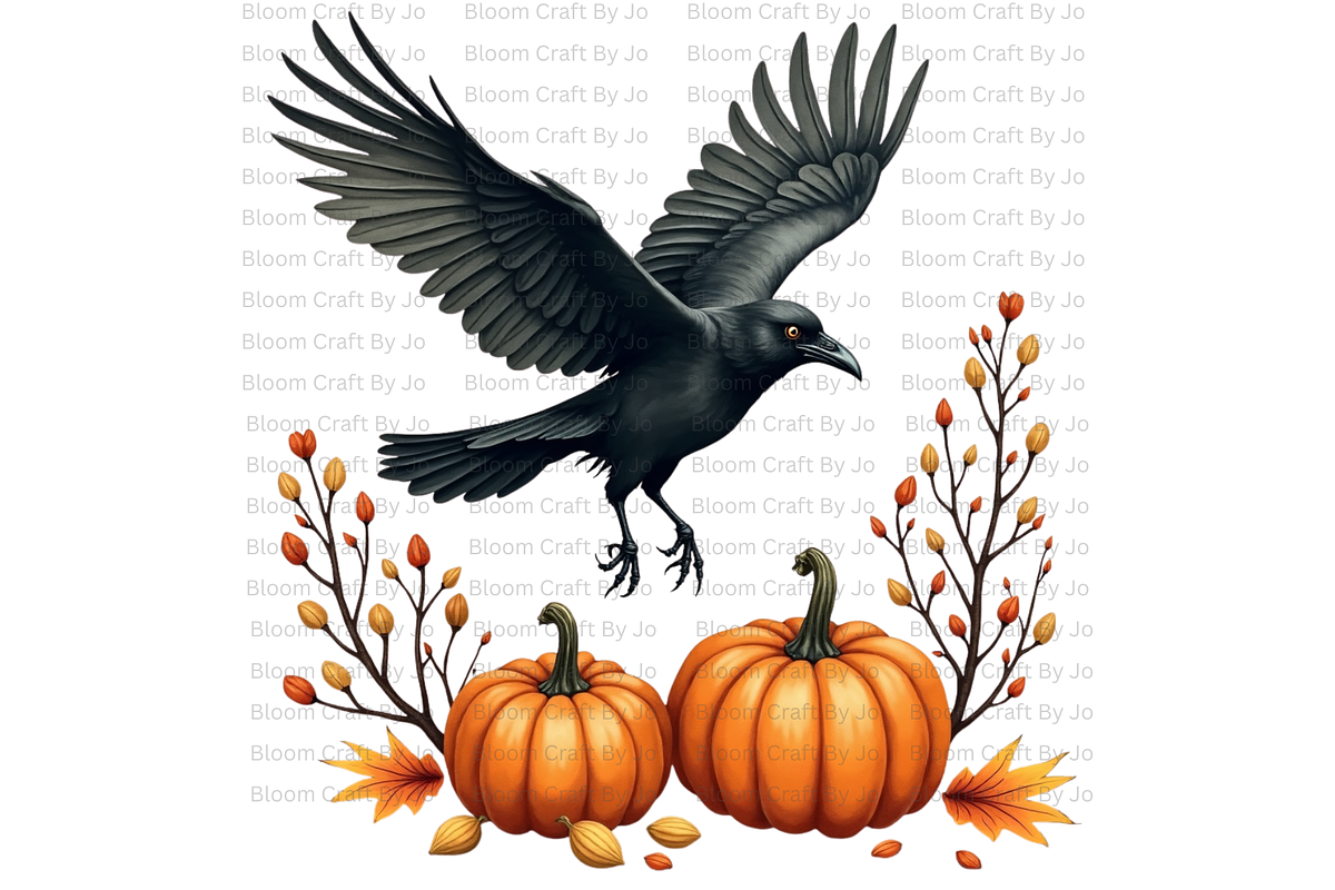 Crow and Pumpkin Scenes, an Animal Illustration by Bloom Craft Creations (Photo 8 of 12)