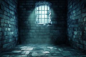 Inside of dark misty dungeon, an Architecture Photo by MistyDay