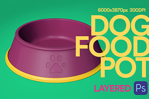 3d Illustration Dog Food Pot