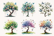 Watercolor Dreaming Tree Clipart, a Seasonal Illustration by Designworld (Thumbnail 7 of 11)