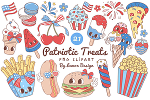 Patriotic Treats PNG Clipart Bundle, a Seasonal Illustration by LemonDesign